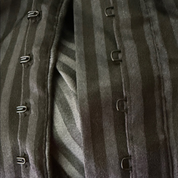 Charlotte Russe Dark Striped Blouse with Belt - Picture 4 of 4